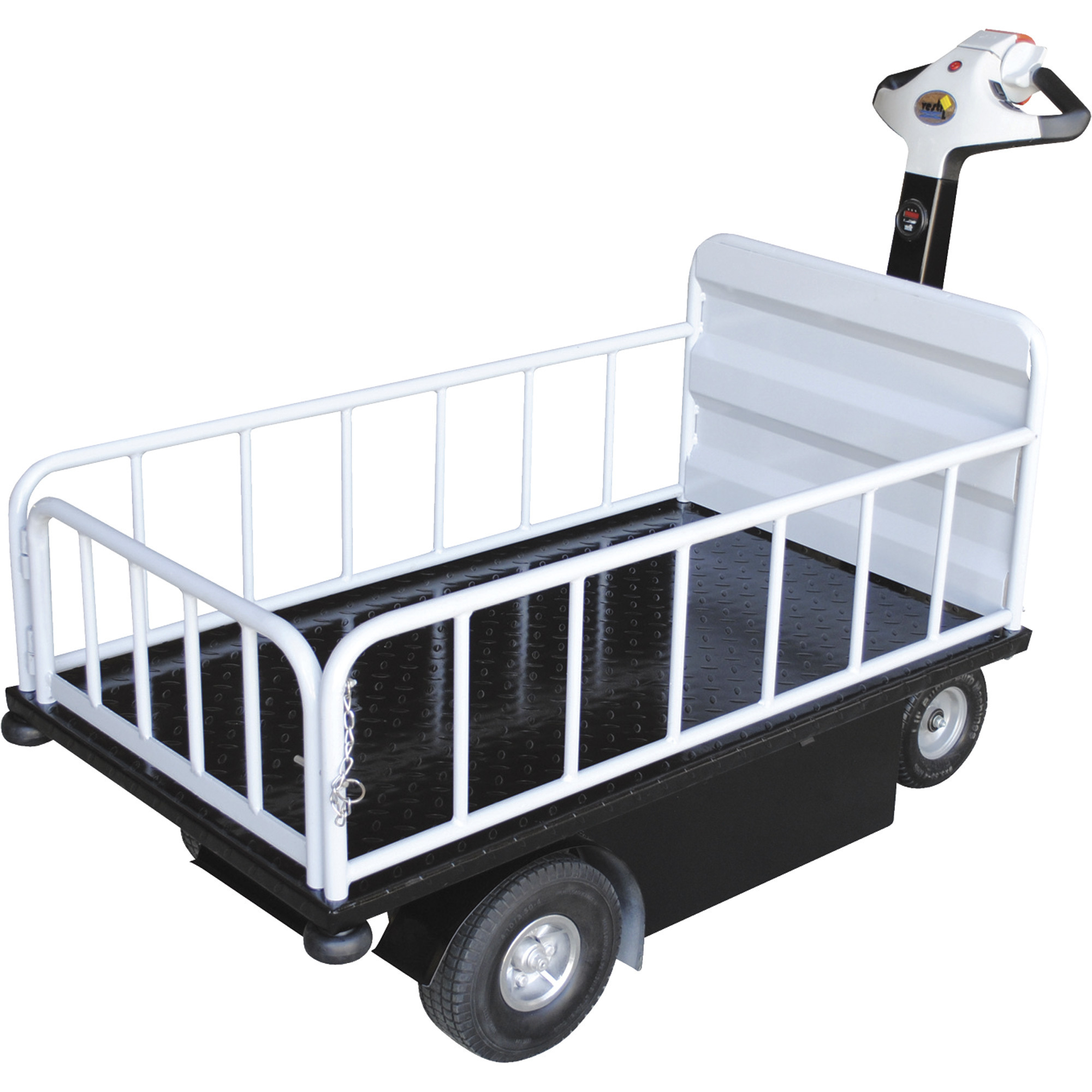 Vestil Traction-Drive Top Load Cart - 750-Lb. Capacity, 46in. x 24.75in. x 14in. Platform, 12V Battery, Model# NE-CART-2